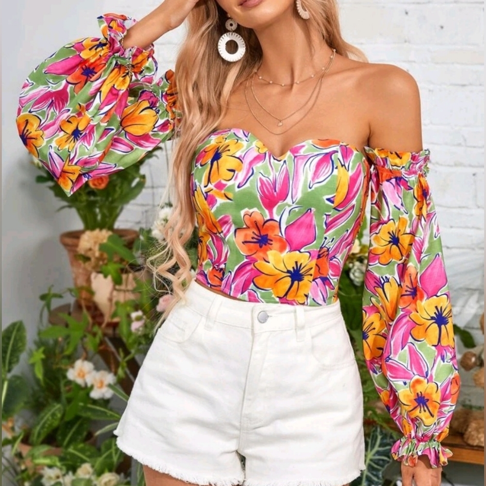 Vacay Floral Off The Shoulder (NWOT)